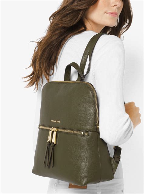 green michael kors backpack|Michael Kors olive green backpack.